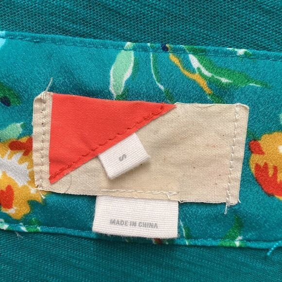 Anthropologie Paper Locket Pleated Back Swing Top Small - Picture 2 of 5